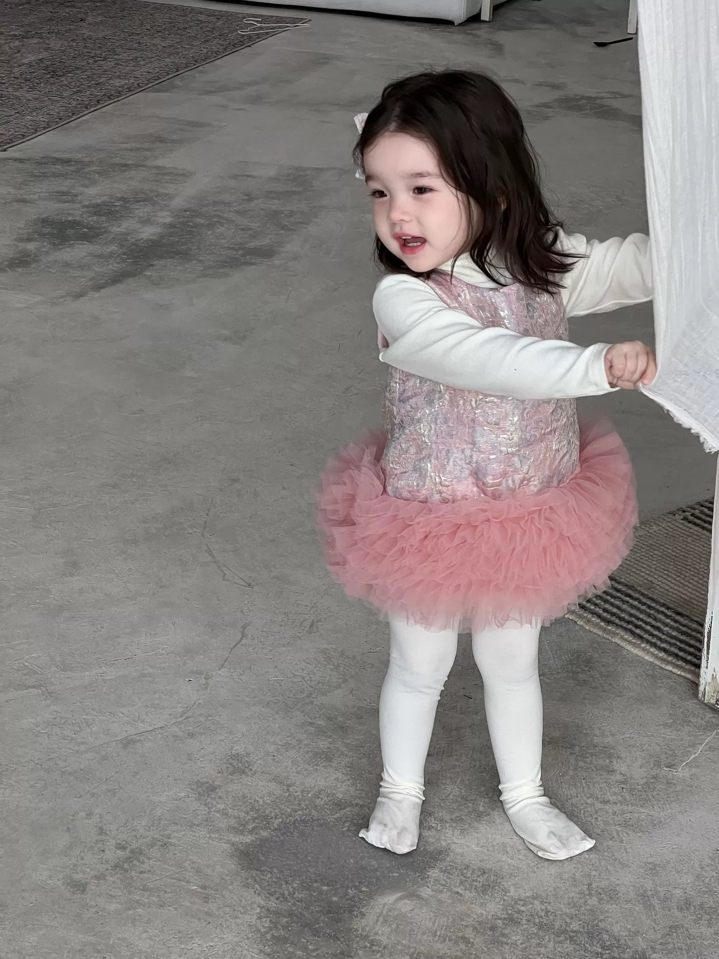 Girls Princess Gauze Skirt Vest Temperament Sweet Tutu Skirt Knitted Bottoming Shirt