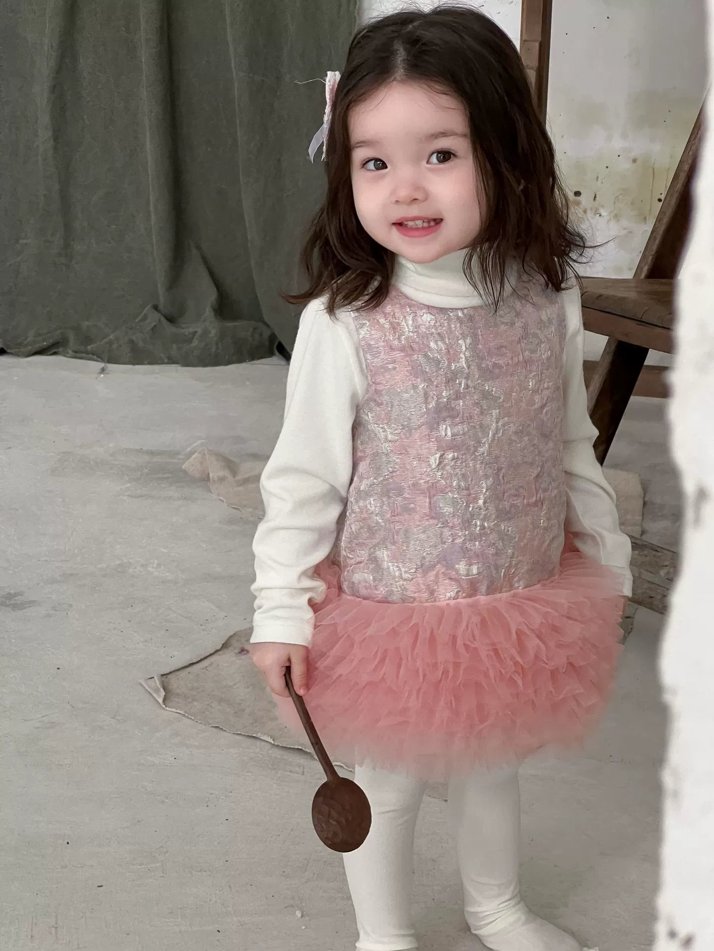 Girls Princess Gauze Skirt Vest Temperament Sweet Tutu Skirt Knitted Bottoming Shirt