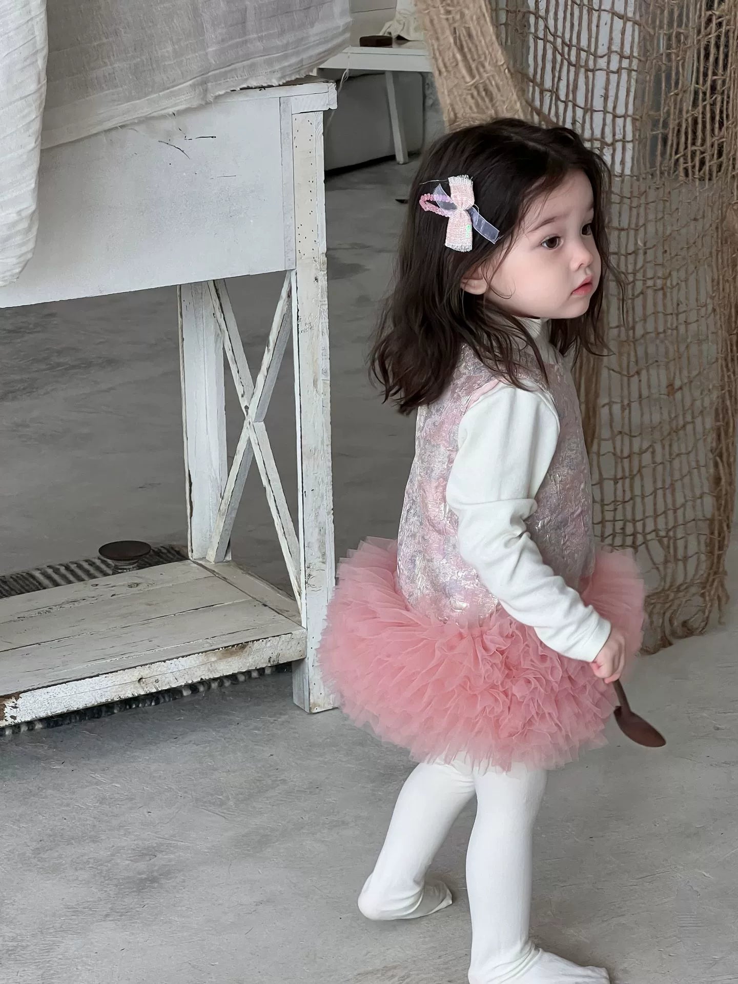 Girls Princess Gauze Skirt Vest Temperament Sweet Tutu Skirt Knitted Bottoming Shirt