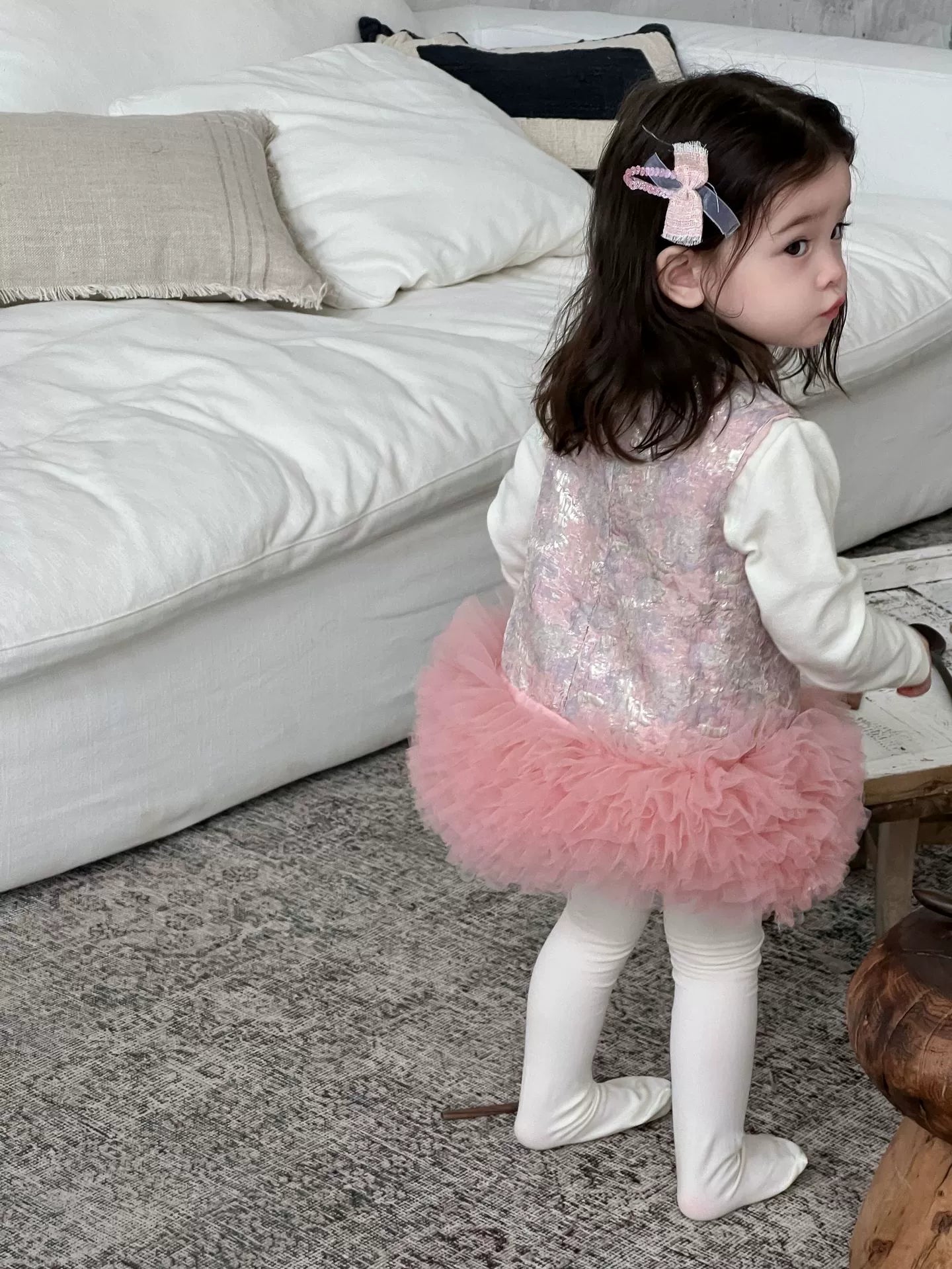 Girls Princess Gauze Skirt Vest Temperament Sweet Tutu Skirt Knitted Bottoming Shirt